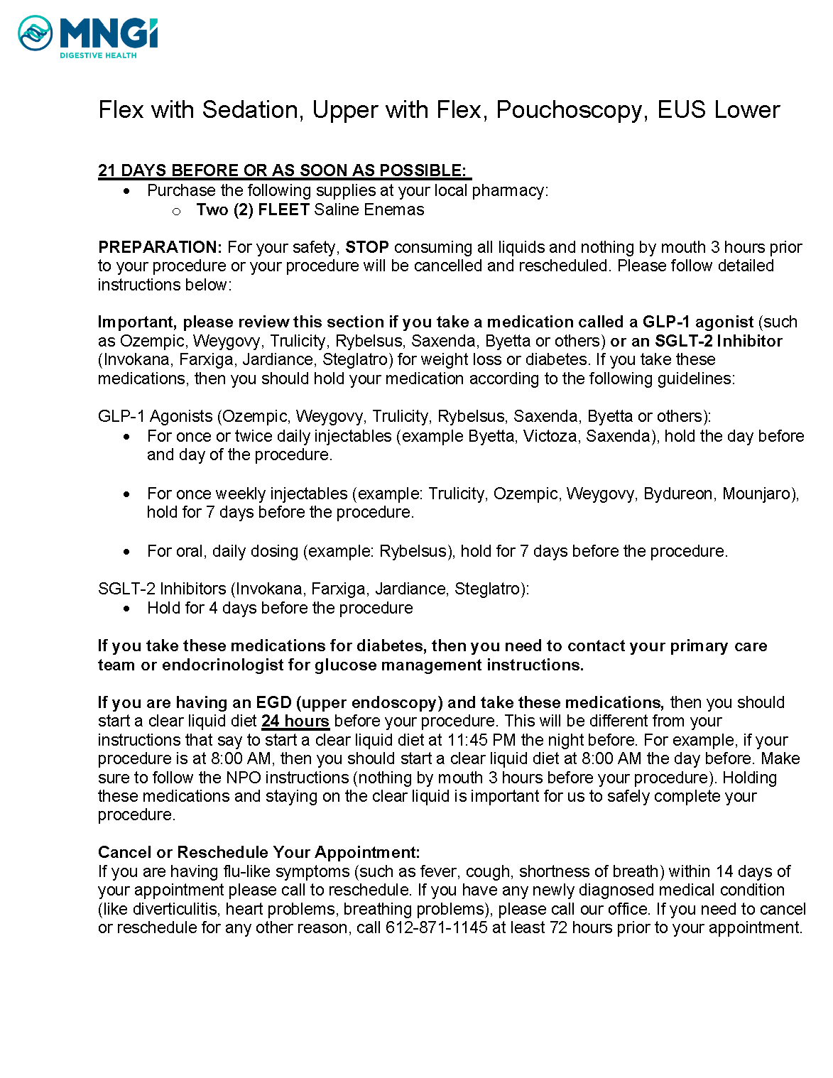 Flex w Sedation Upper Flex Pouch EUS Lower