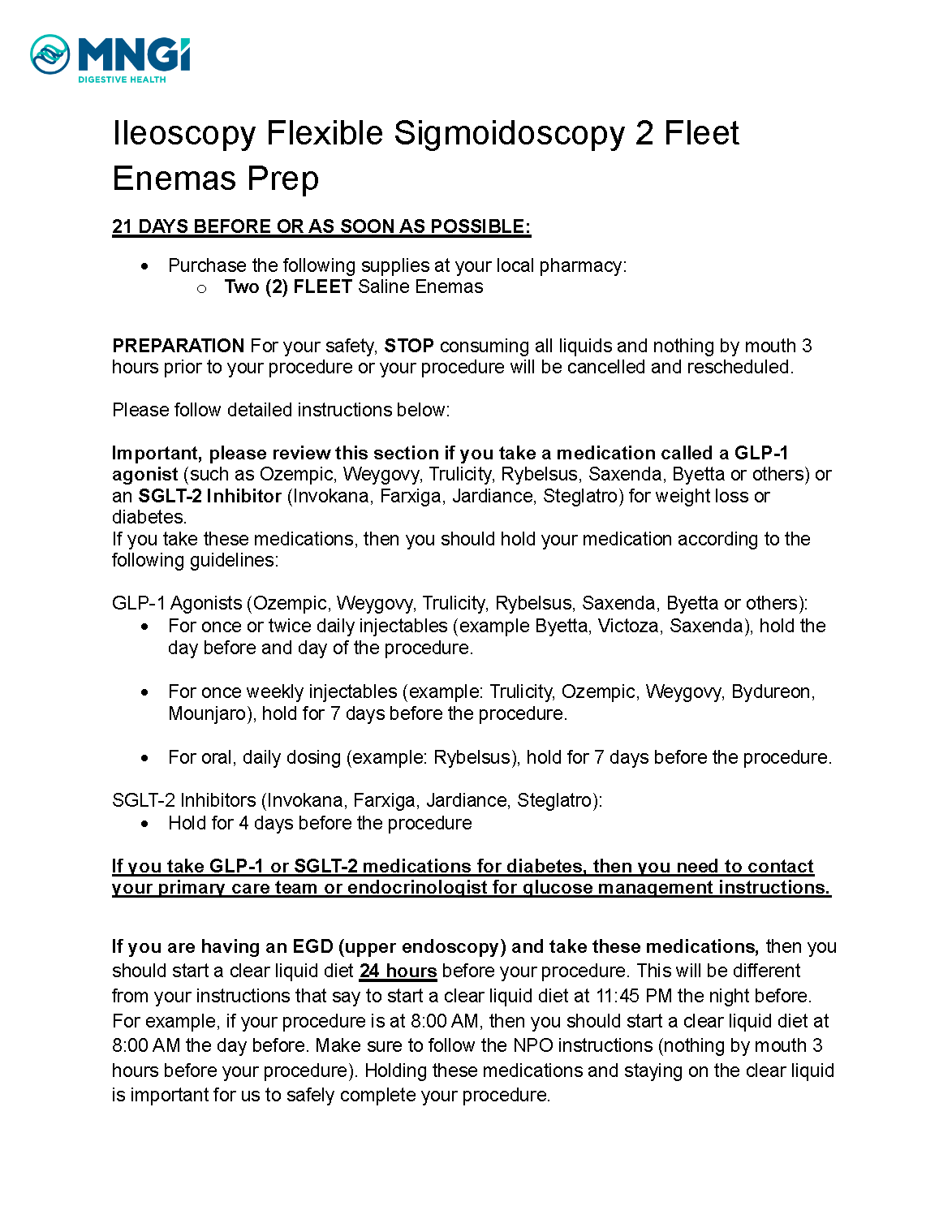 Ileoscopy Flexible Sigmoidoscopy 2 Fleets Enema Prep