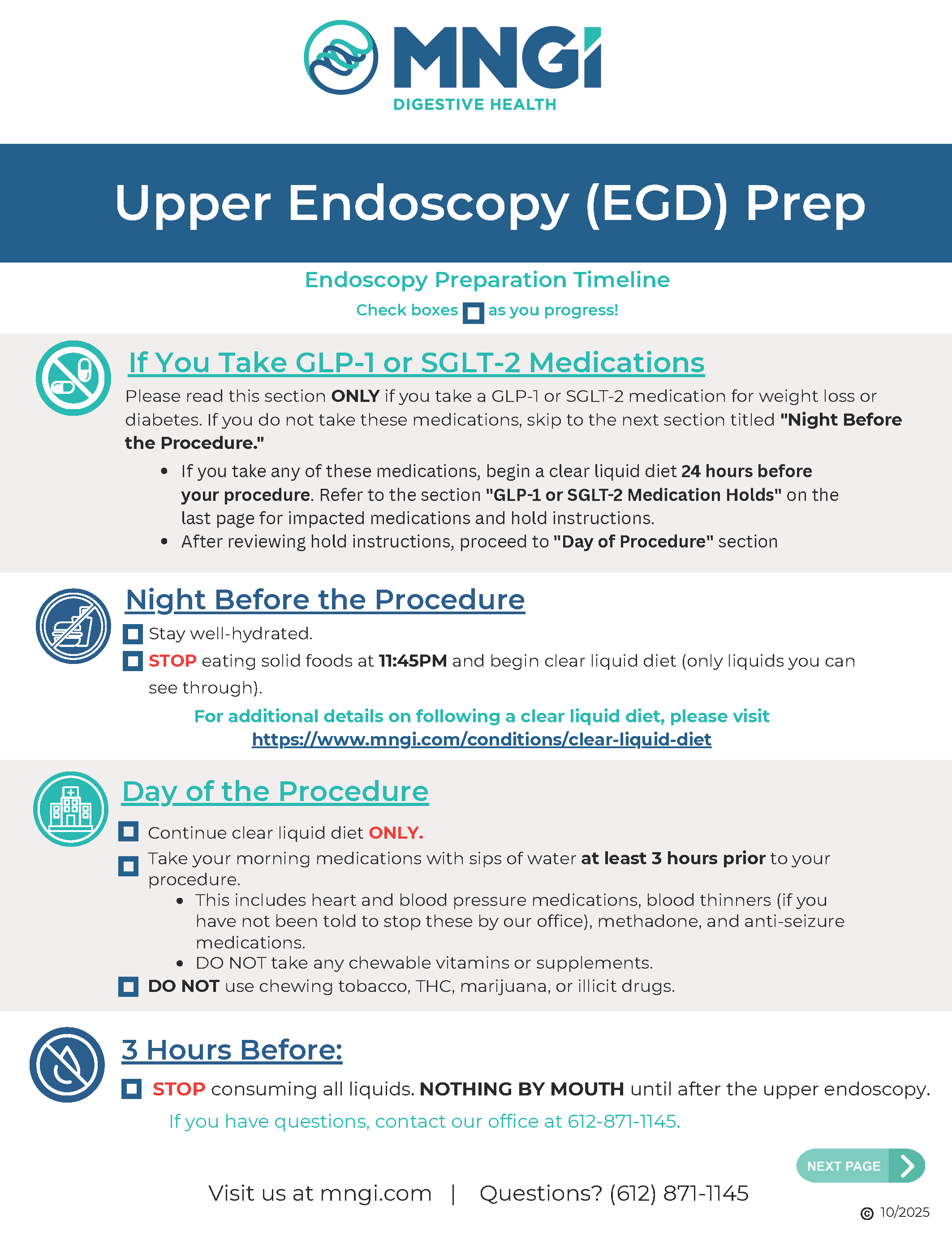 Upper Endoscopy (EGD) Prep