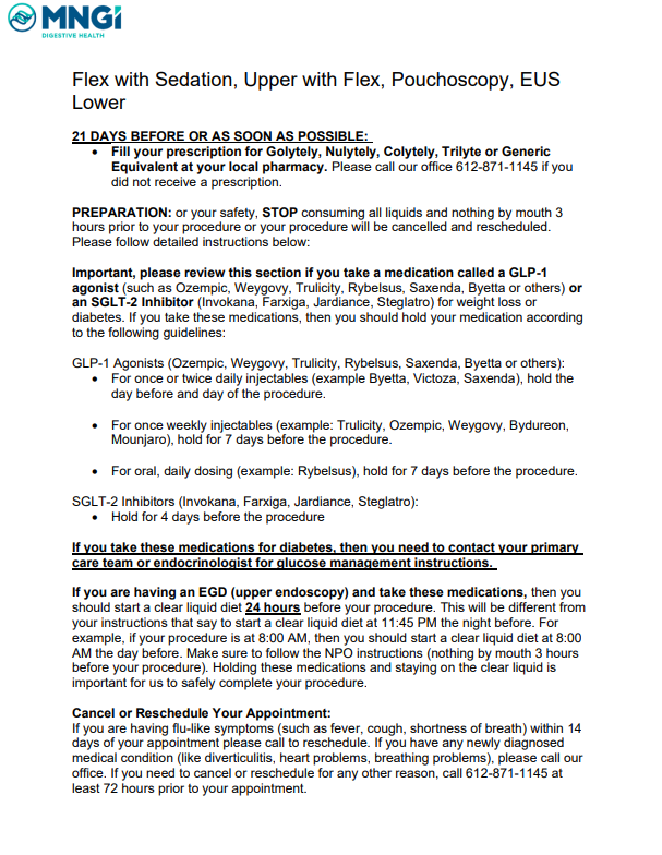 Flex w Sedation Upper Flex Pouch Lower