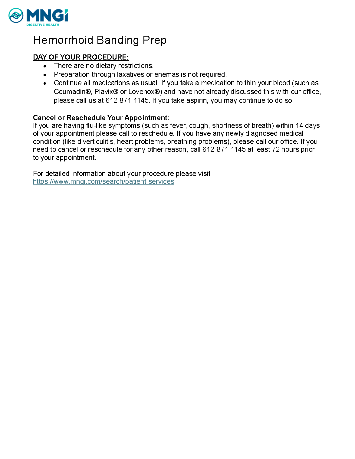 Hemorrhoid Banding Prep