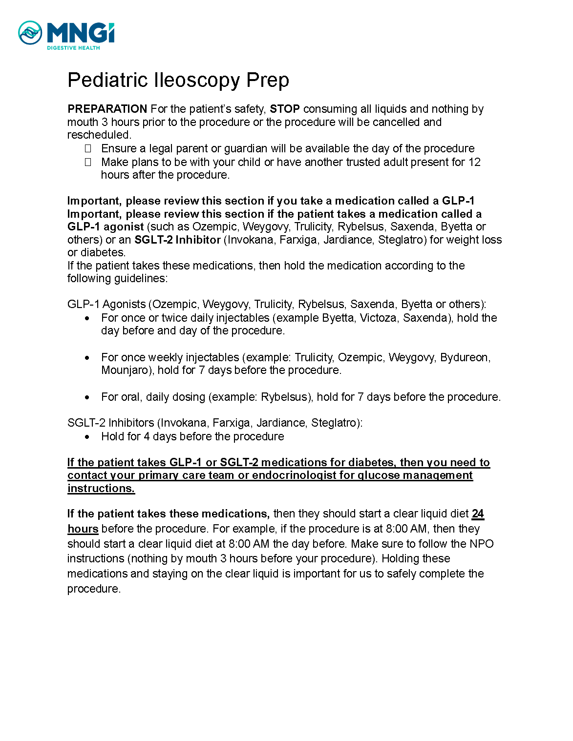 Peds Ileoscopy Prep