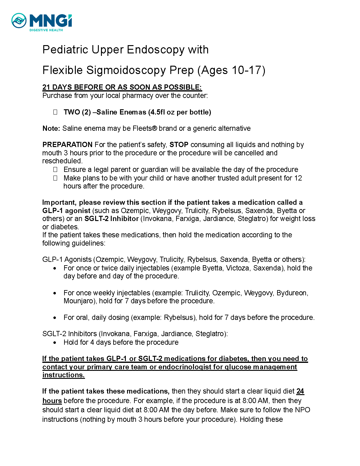 Peds Upper Flex Prep Ages 10-17