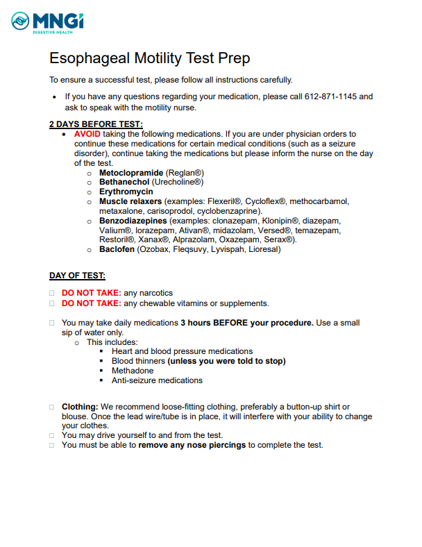 Motility Test Prep