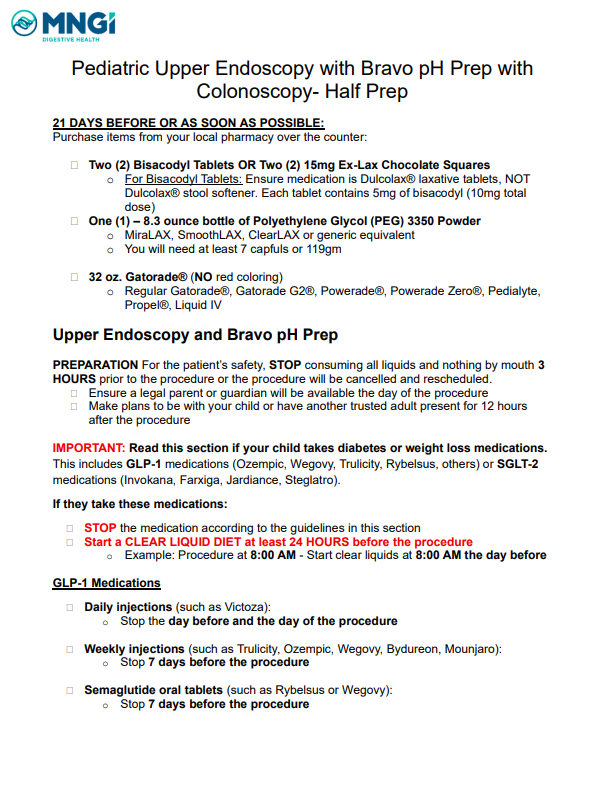 Peds Bravo Upper Colon Half