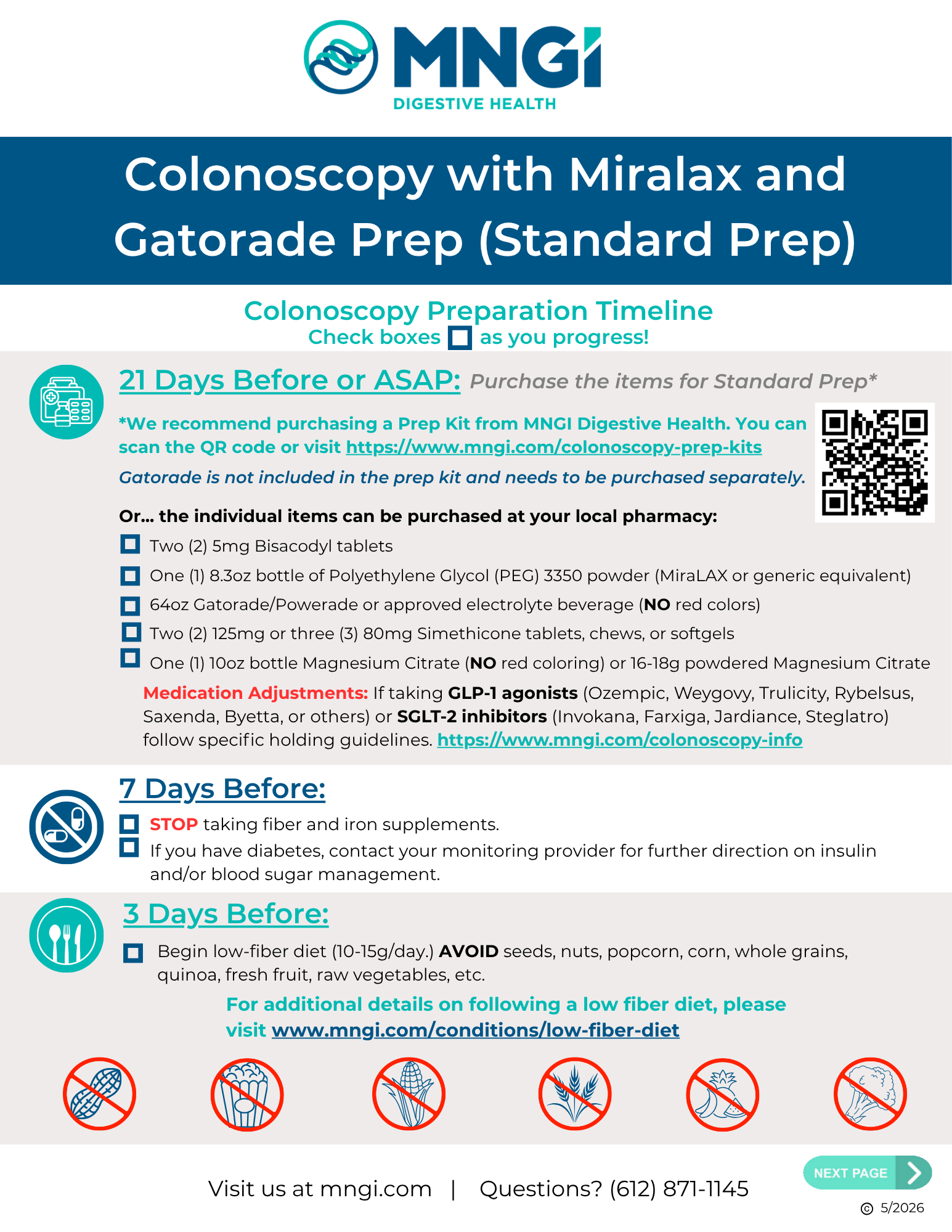 glp 1 colonoscopy prep Standard Miralax / Gatorade Prep